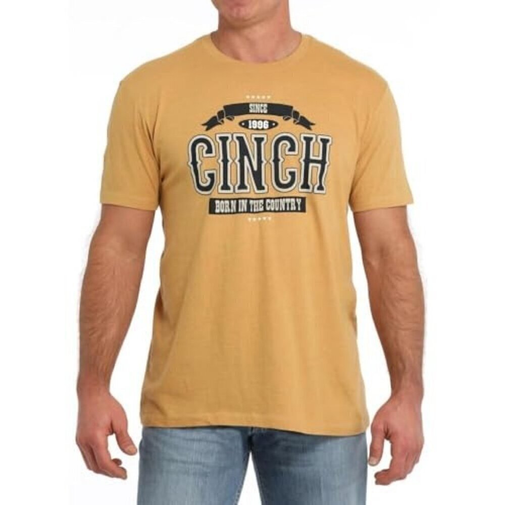 Cinch Men's Medium Short Sleeve Logo Graphic T-Shirt Gold